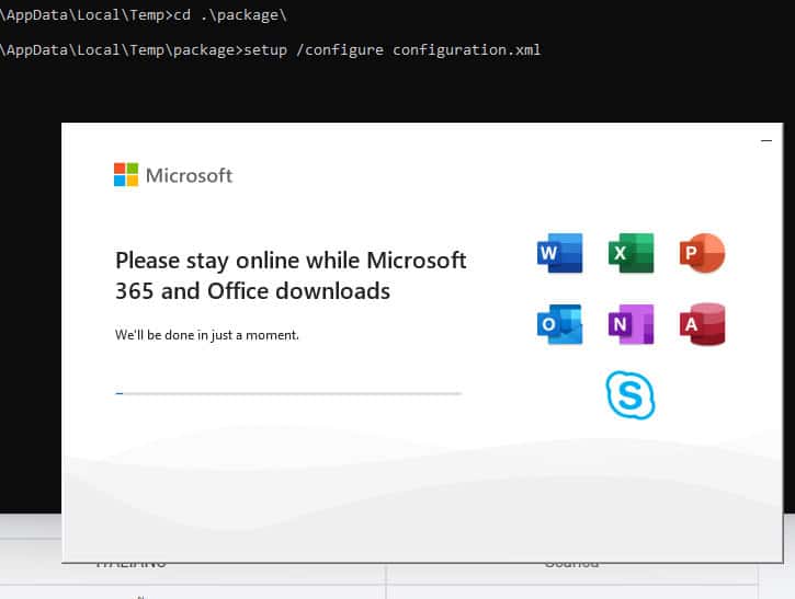Office installing